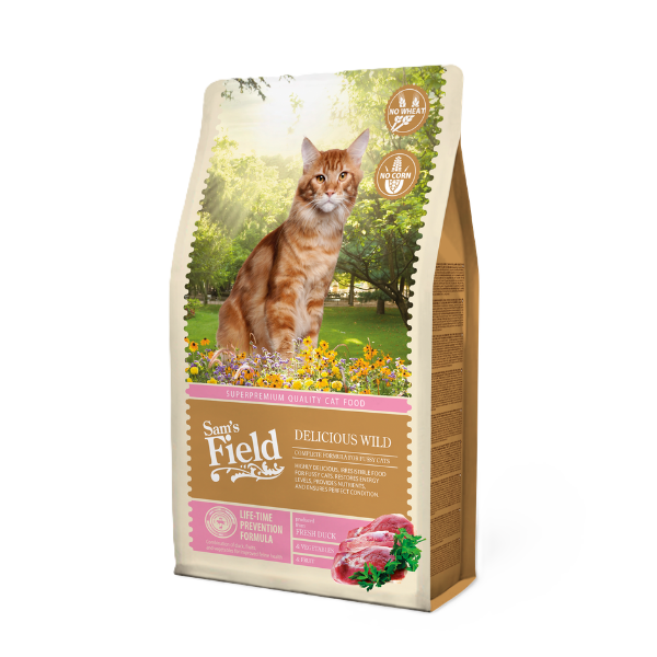 Sam's Field Adult Cat Food Delicious Wild 2.5kg Front